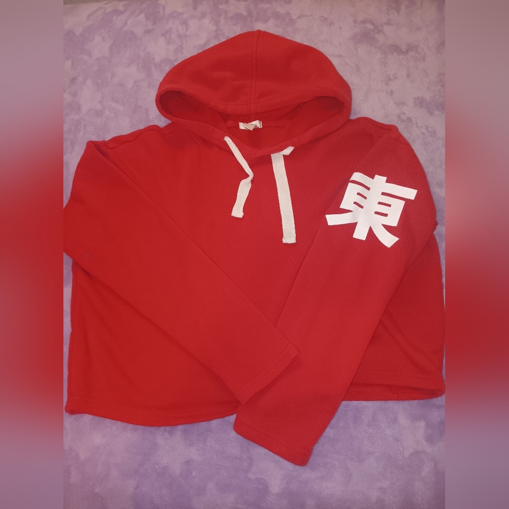Forever 21 Red and White Graphic Sweater